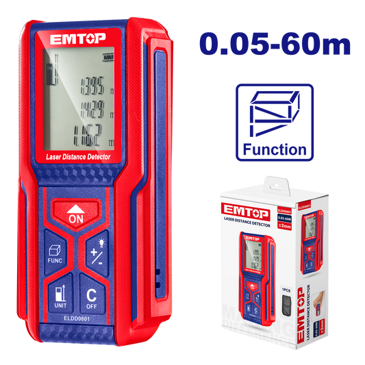 Medidor de distancia Láser, 0.05-60M – EMTOP ELDD0601