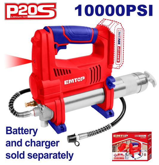 Pistola engrasadora a batería 20V Emtop ELGR2001