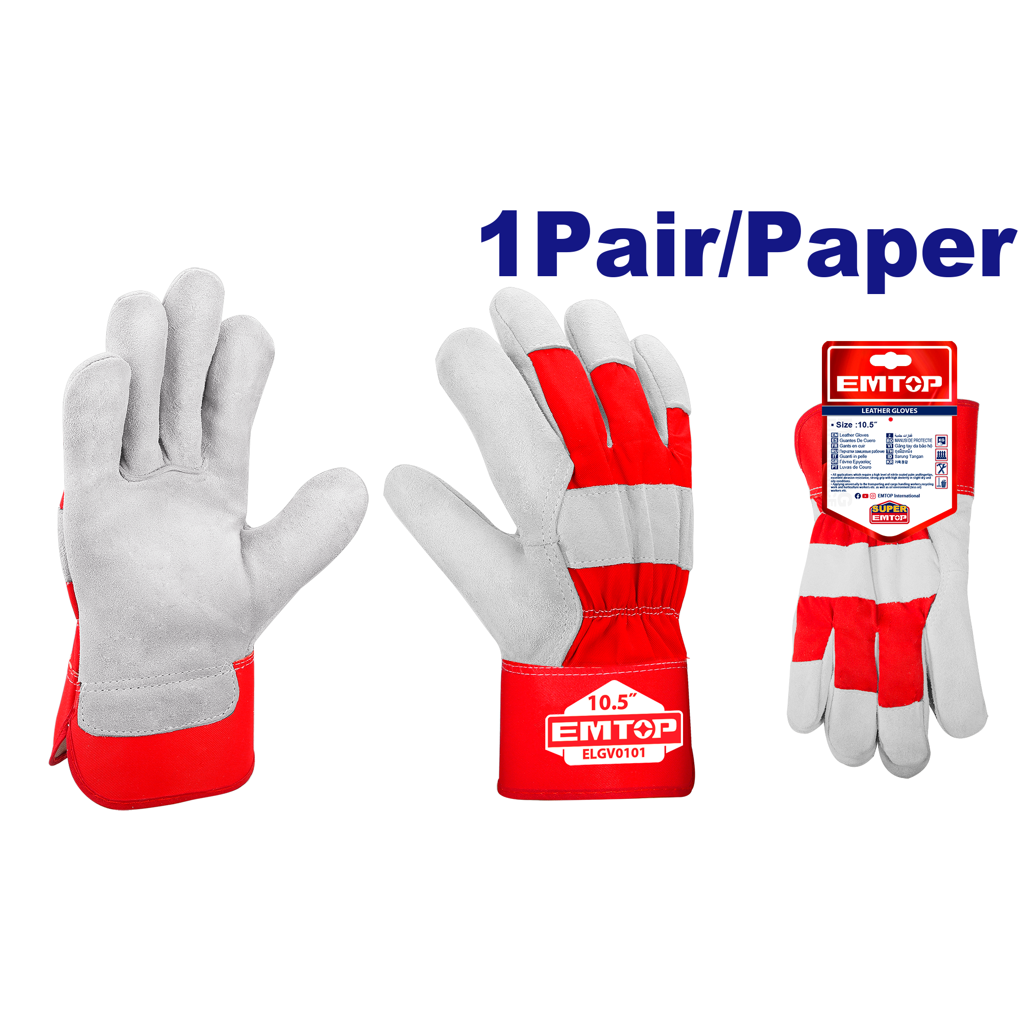 Guantes de cuero Emtop ELGV0101