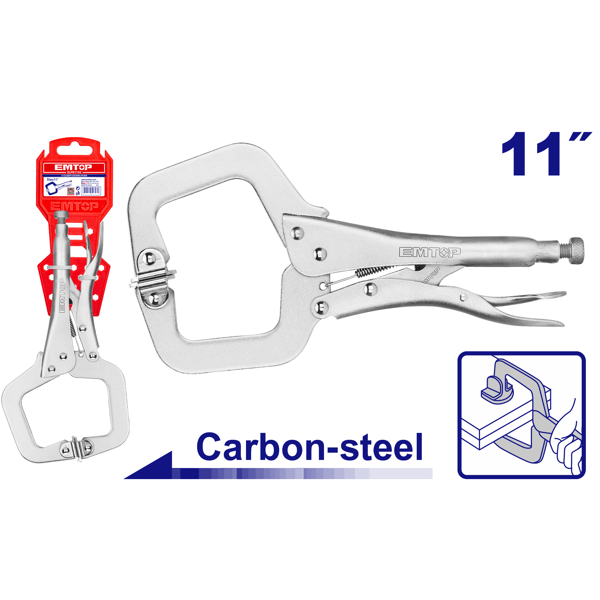Alicate de presión tipo C de 11”