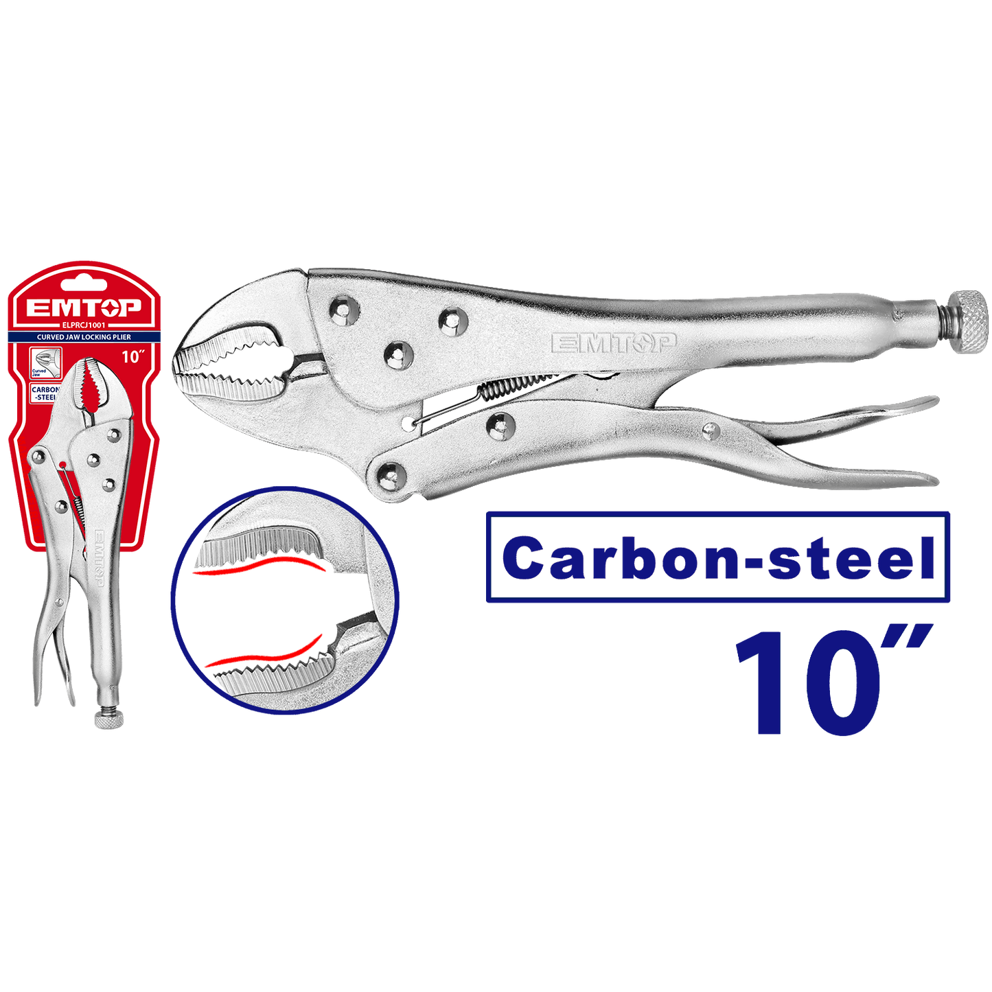 Alicate de presión de 10” con mordaza curva