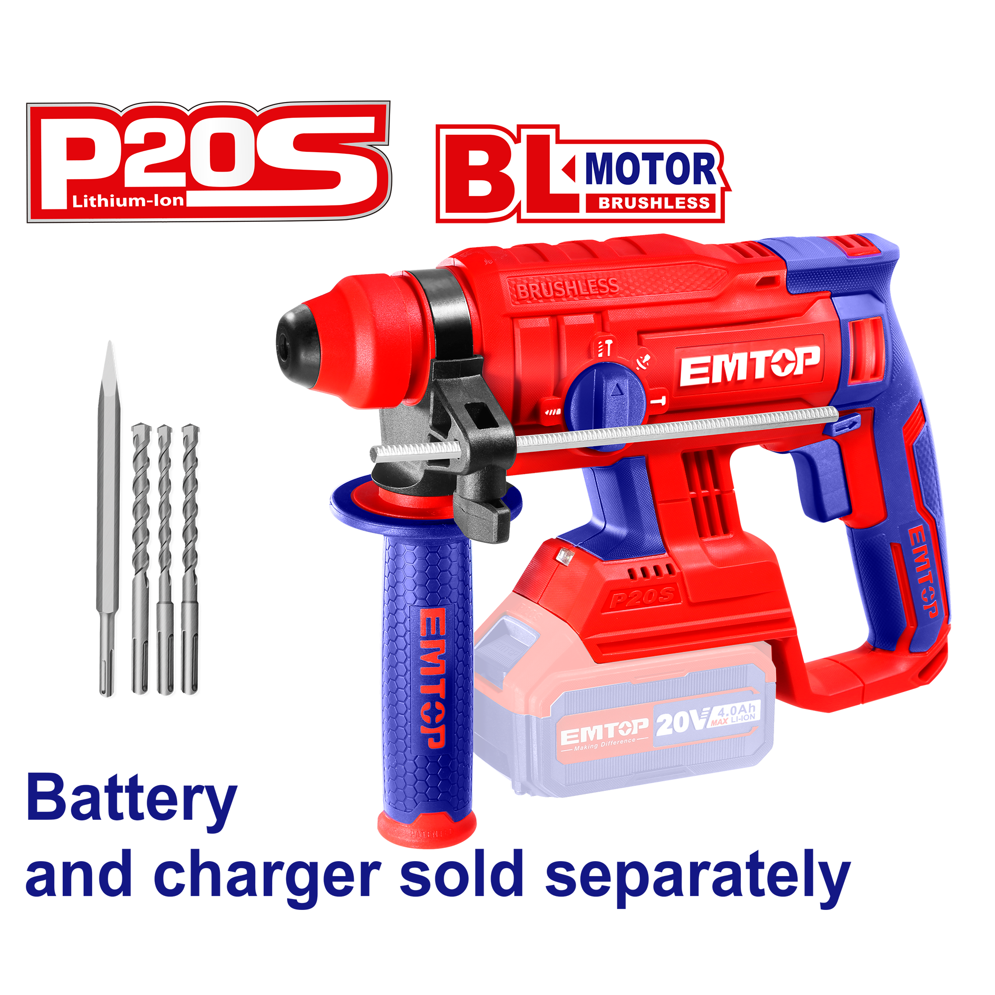Rotomartillo industrial inalámbrico SDS PLUS de 1350rpm