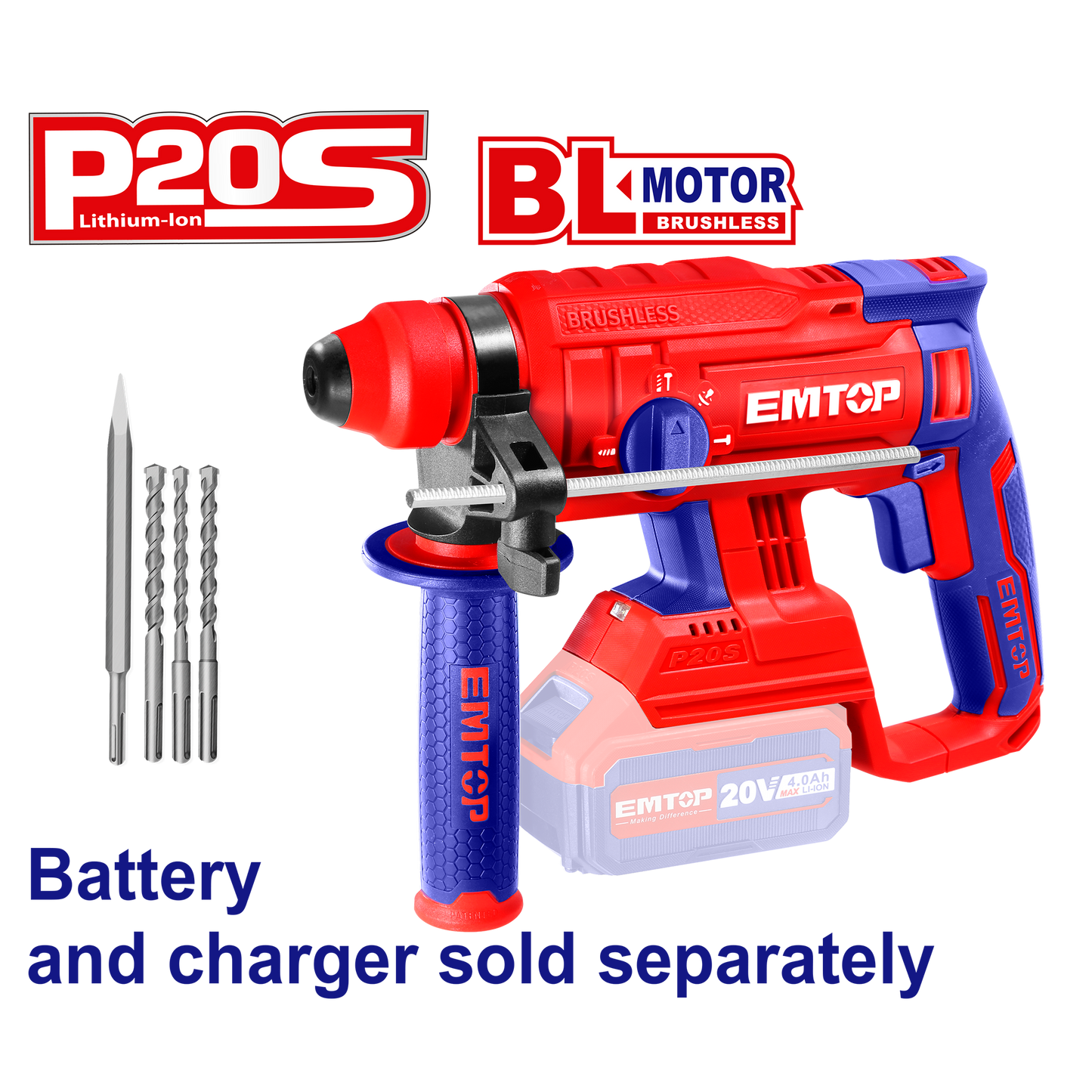 Rotomartillo industrial inalámbrico SDS PLUS de 1350rpm