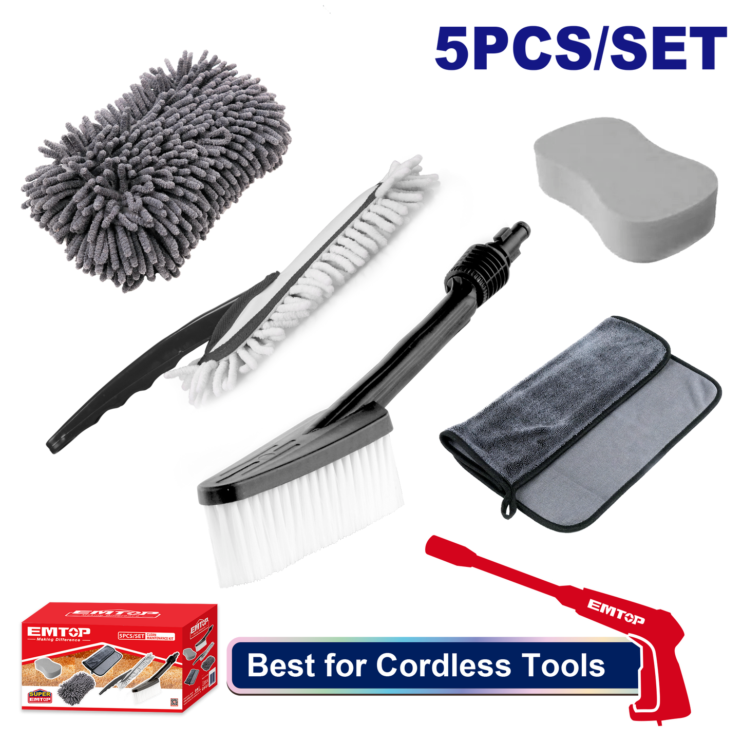 Kit de mantenimiento de limpieza de auto EMTOP EMGF0015
