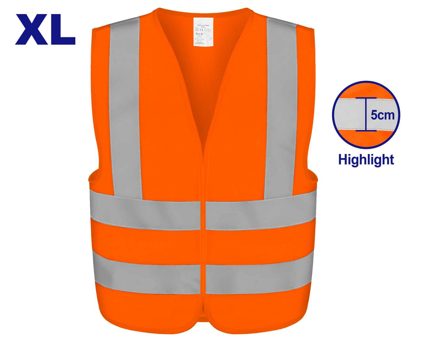 Chaleco reflectante naranja fluorescente Emtop EMRV1801 (Talla XL)