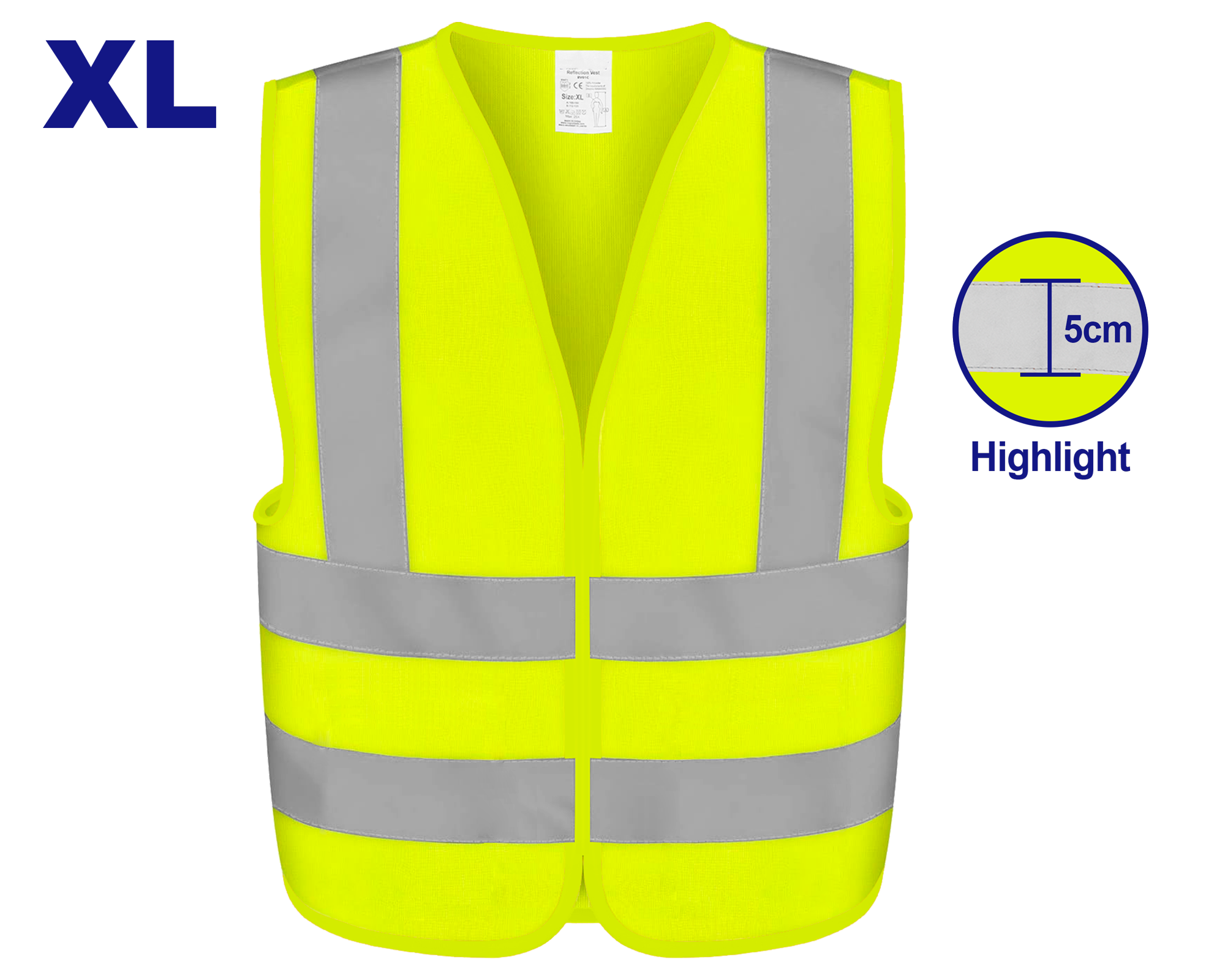 Chaleco reflectante amarillo fluorescente Emtop EMRV1802 (Talla XL)