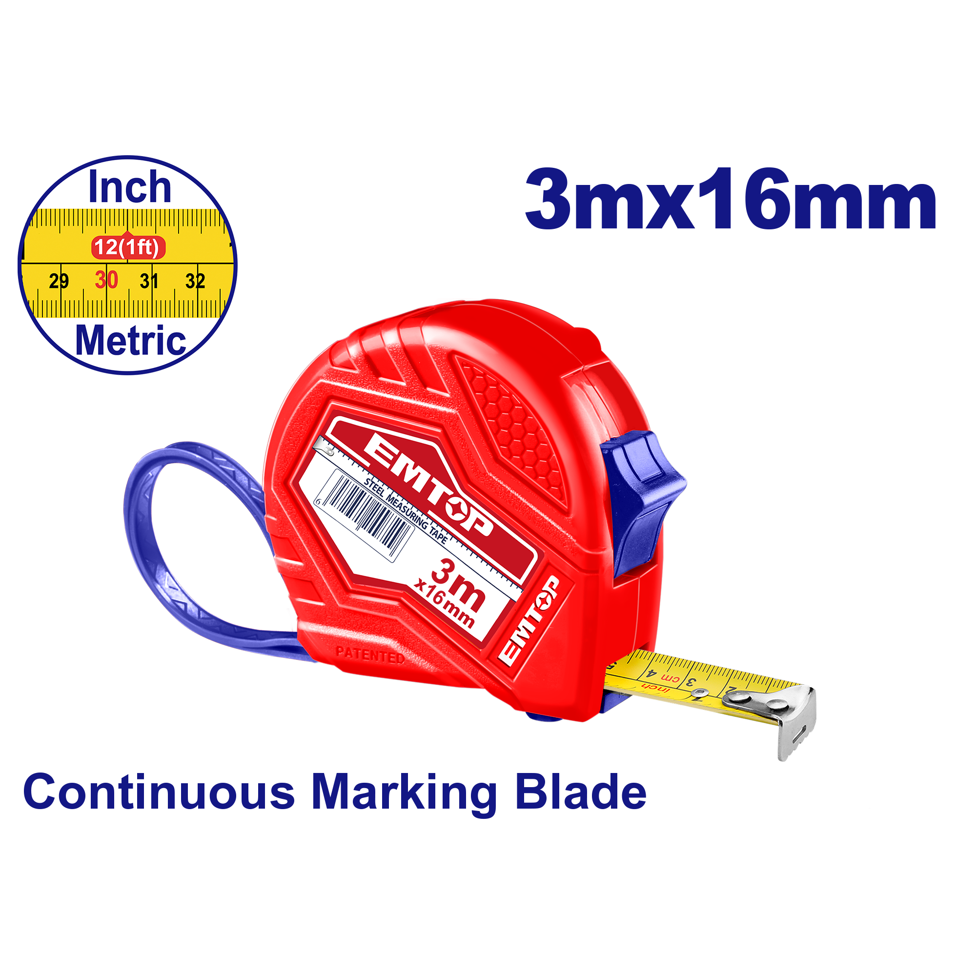 Cinta métrica de acero 3M x 16mm