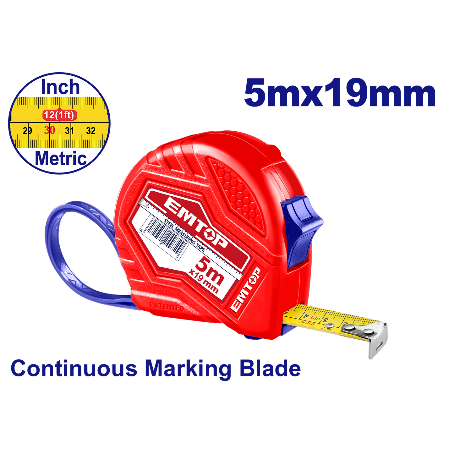 Cinta métrica de acero 5M x 19mm