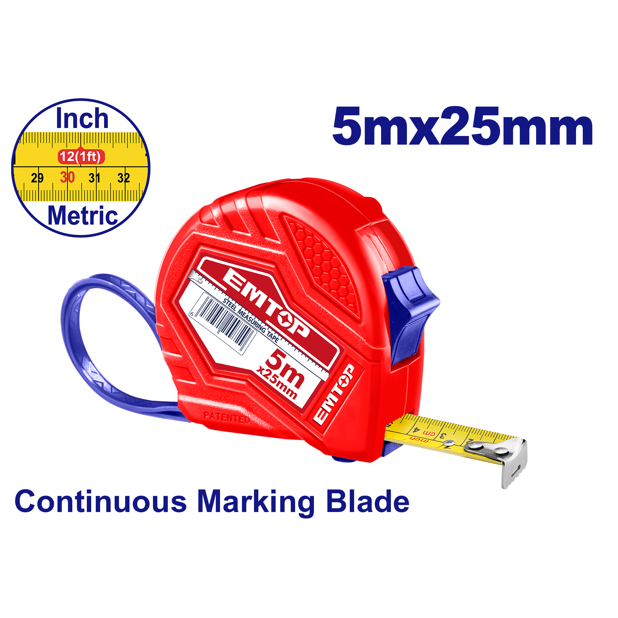 Cinta métrica de acero 5M x 25mm