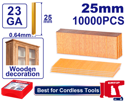 Clavos sin cabeza de 25mm madera Emtop ENAL06825