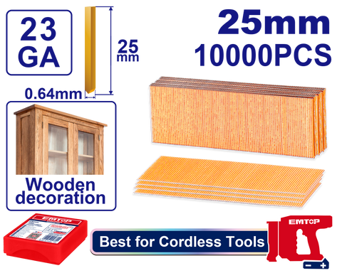 Clavos sin cabeza de 25mm madera Emtop ENAL06825