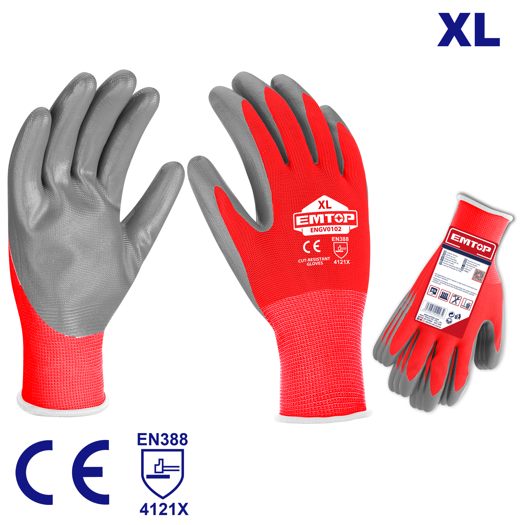 Guantes de nitrilo EMTOP ENGV0102 para uso en ambientes de poco aceite
