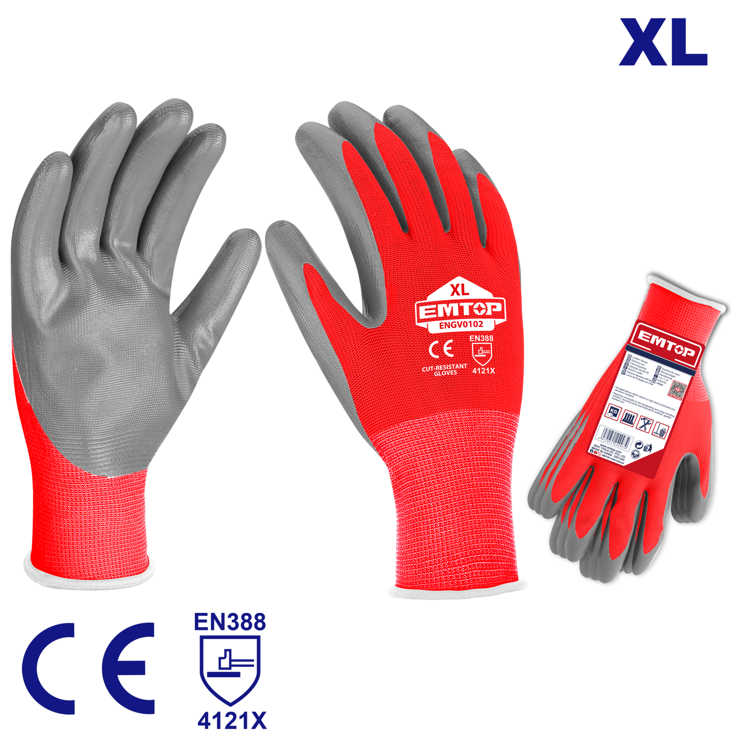 Guantes de nitrilo EMTOP ENGV0102 para uso en ambientes de poco aceite