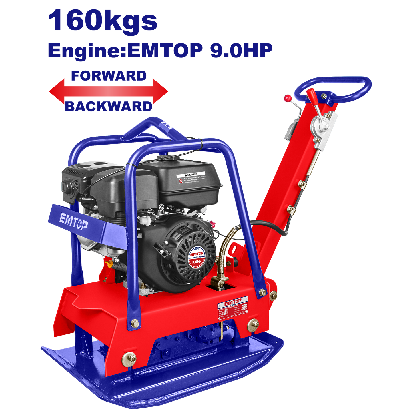 Compactador de placa reversible a gasolina de 9.0HP