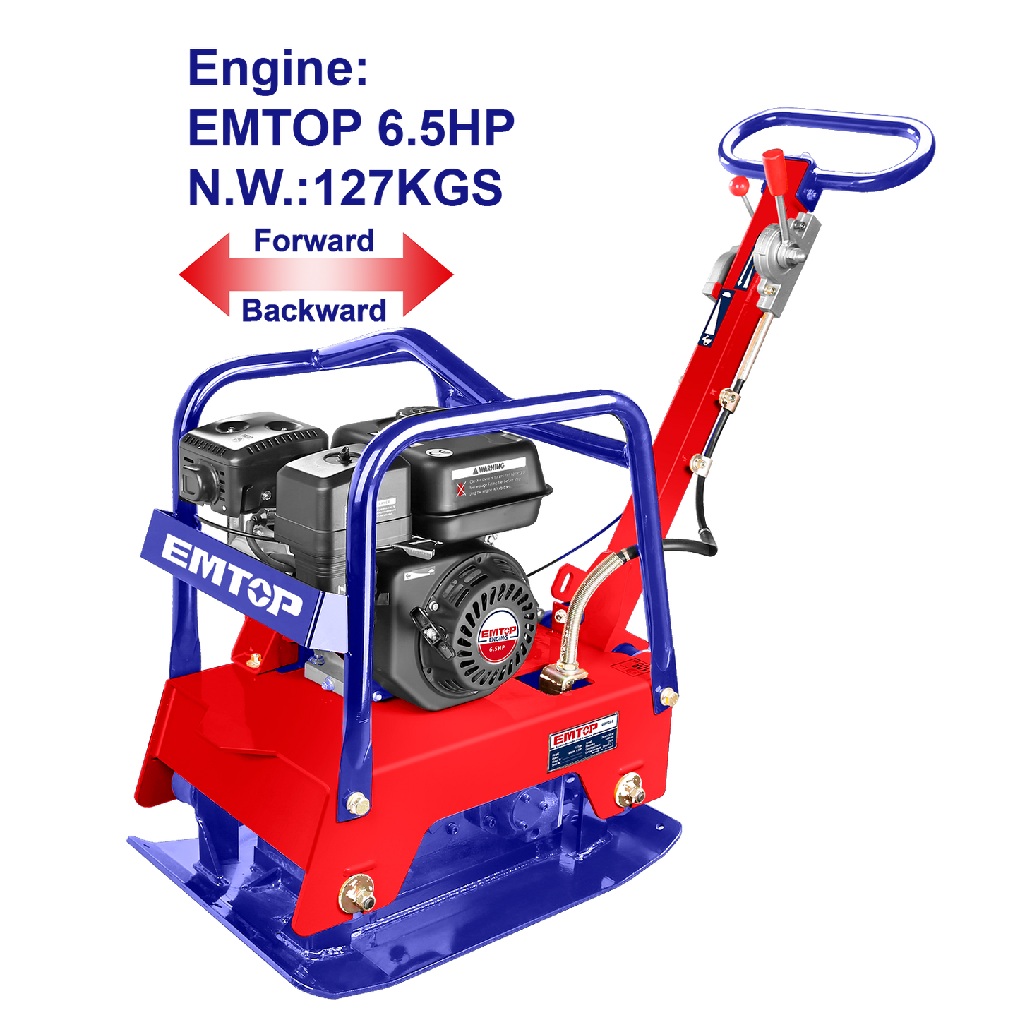 Compactador de placa reversible a gasolina de 6.5HP