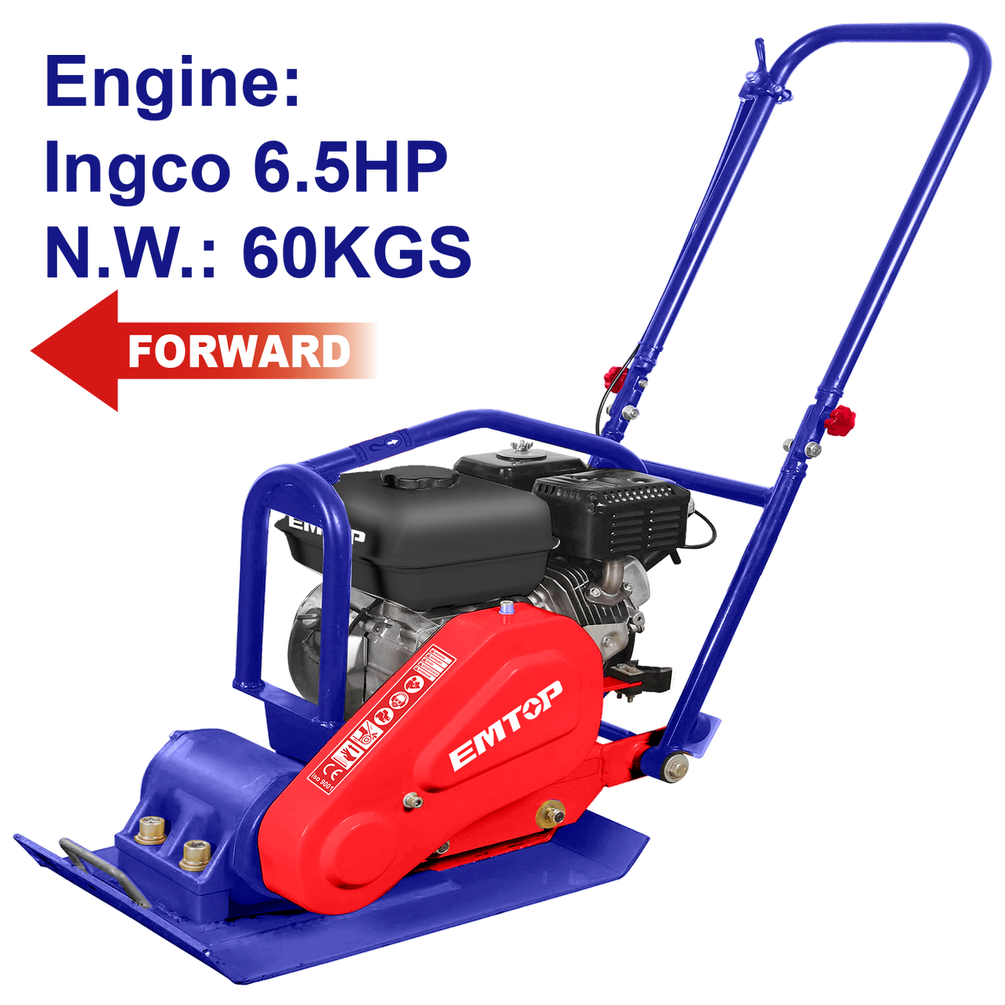 Compactador de placa a gasolina de 6.5HP