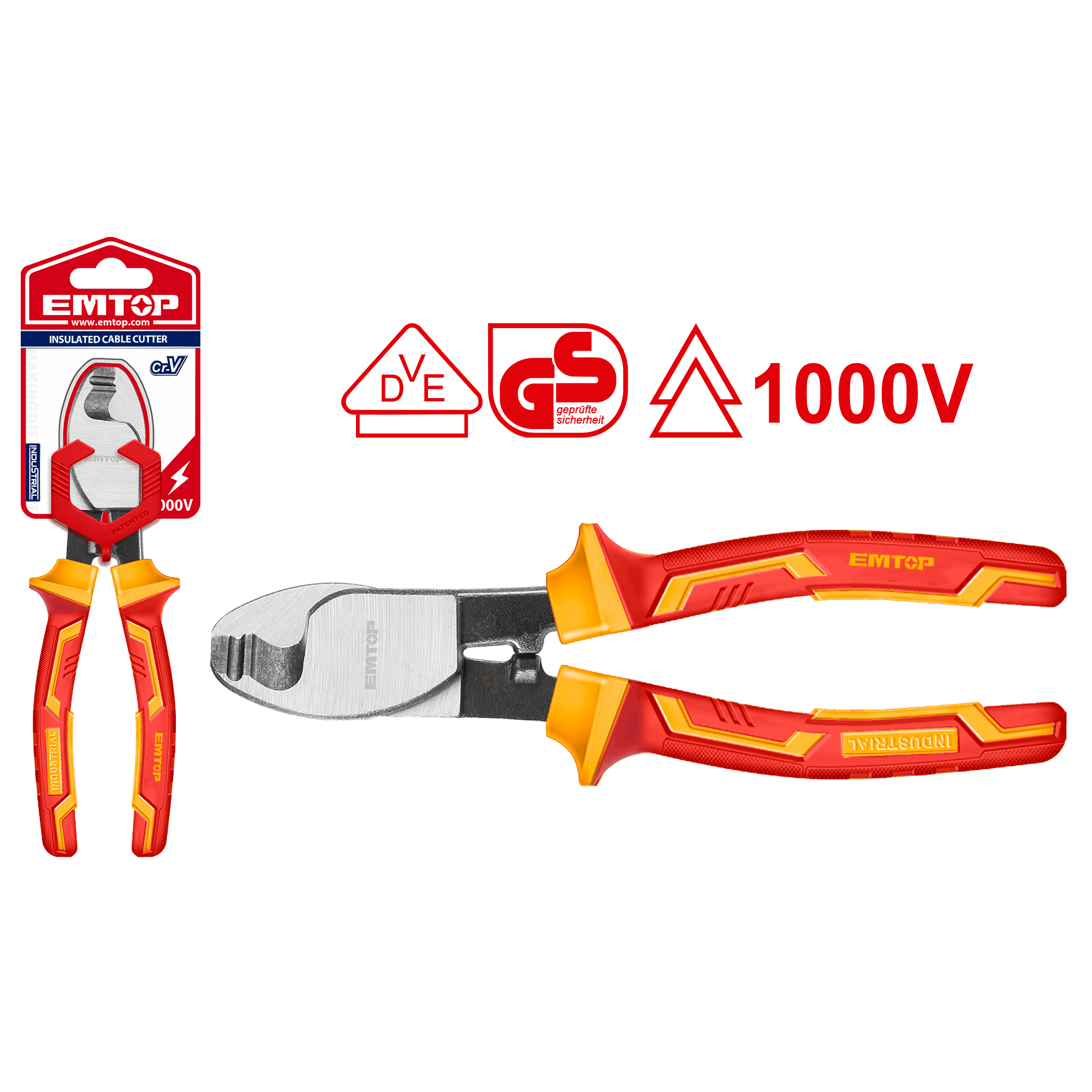 Alicate cortacables de 6” mango aislado con protección hasta 1000V
