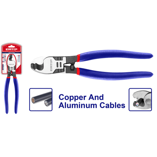 Alicate cortacable de 8”, para cables de cobre y aluminio