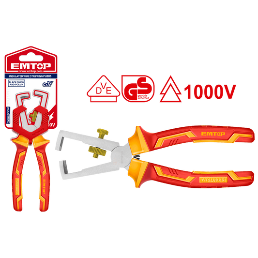 Alicate pelacable tipo V de 6” mango aislado con protección hasta 1000V