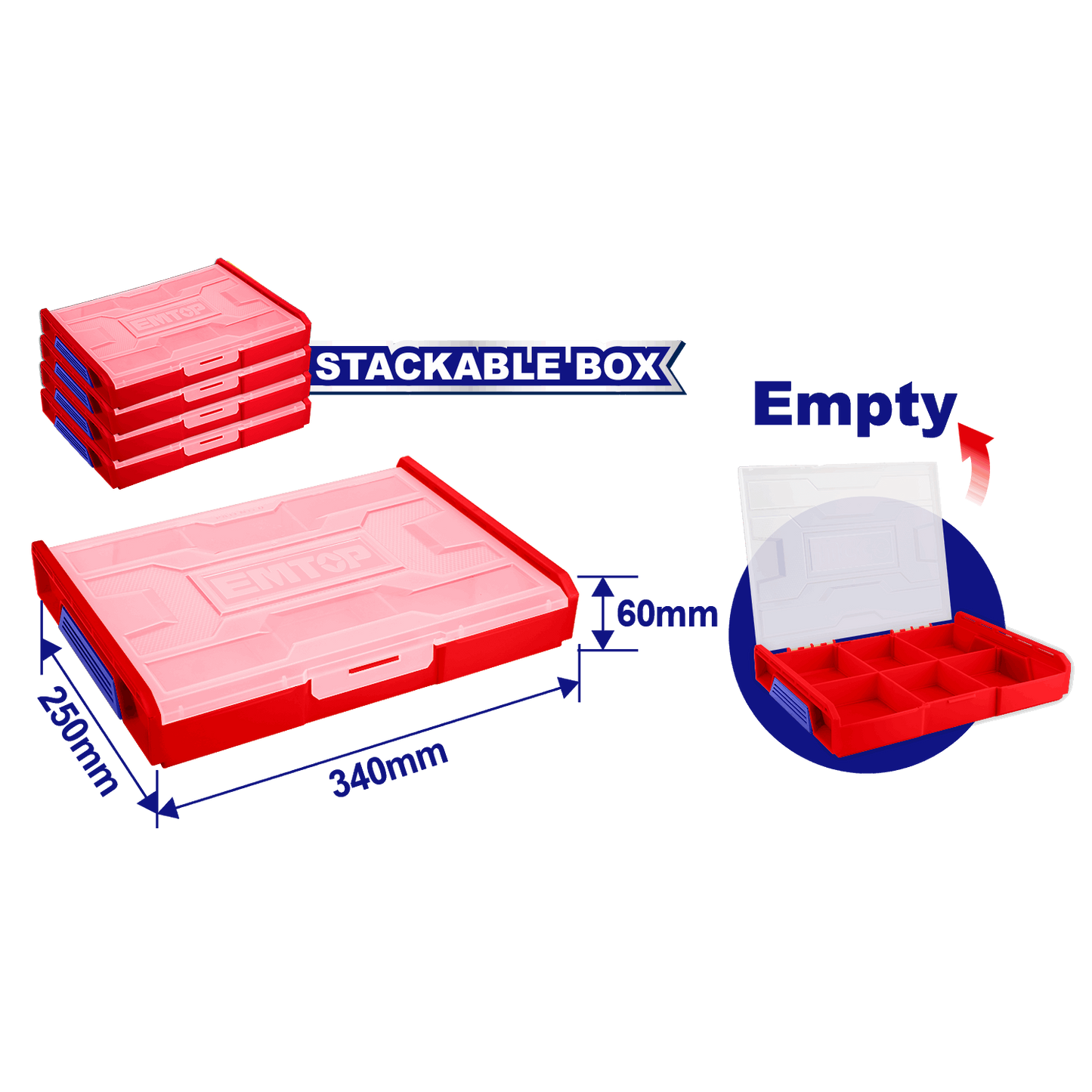 Caja de almacenamiento apilable – EMTOP EPTBV01