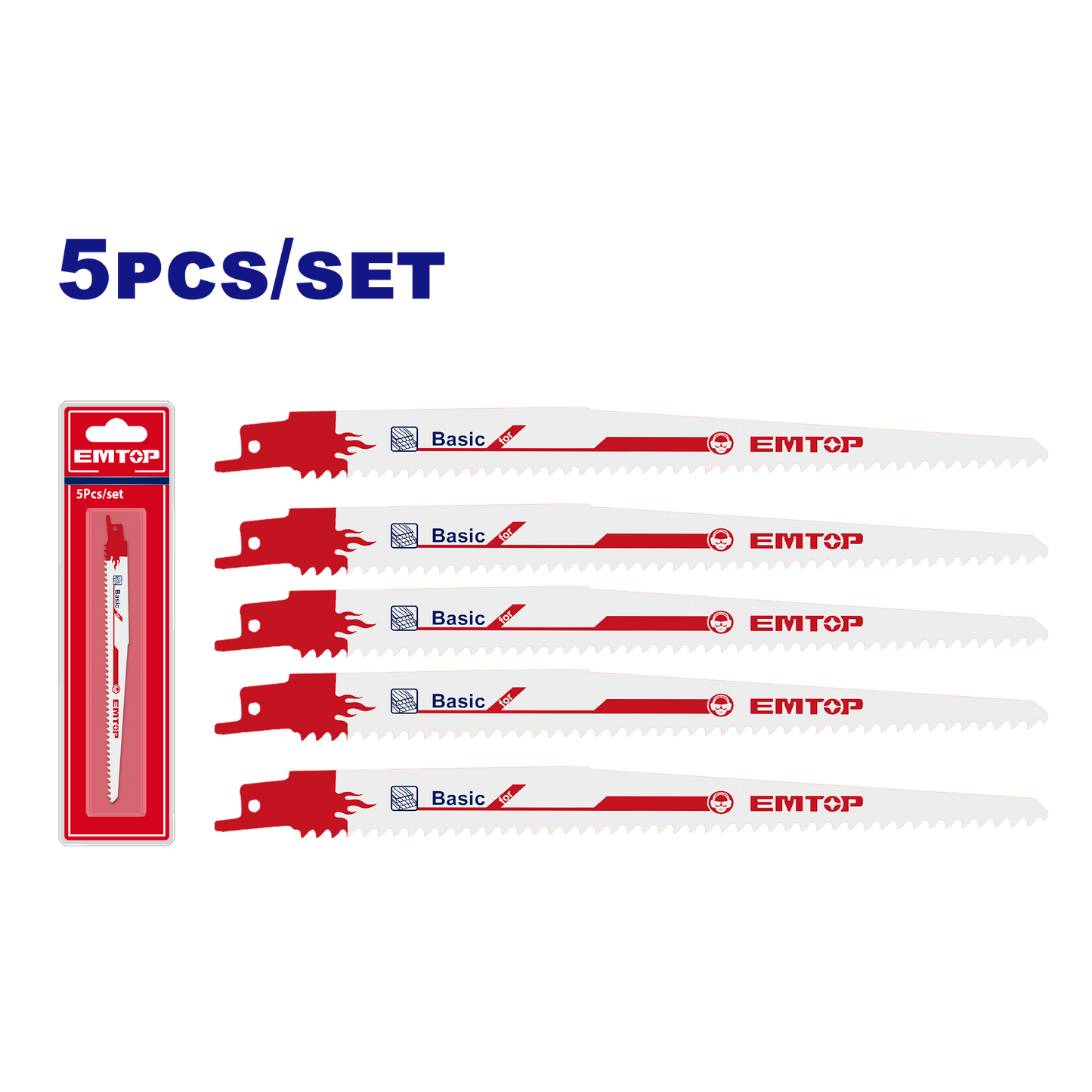 Juego de hojas para sierra recíproca para madera con clavos Emtop ERSB1111DF