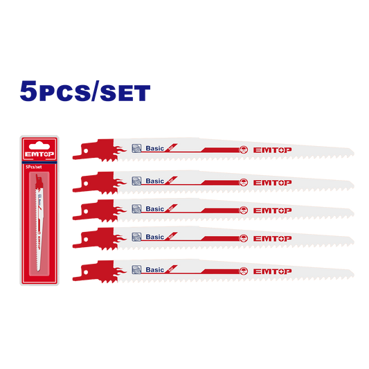 Juego de hojas para sierra recíproca para madera con clavos Emtop ERSB1111DF