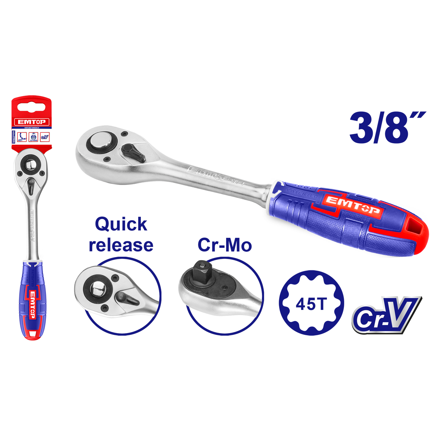 Llave de trinquete de 3/8”