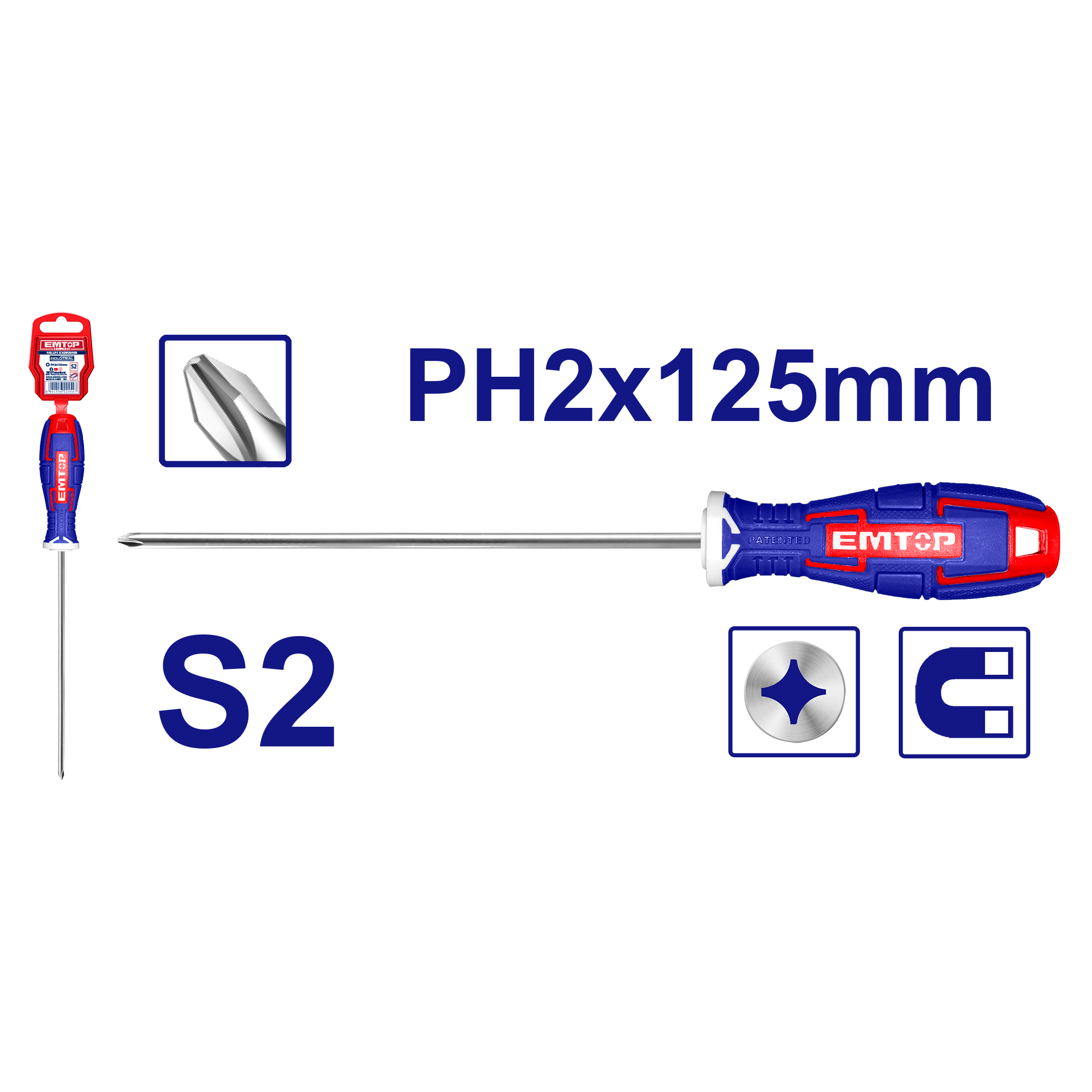 Destornillador en estrella PH2x125mm