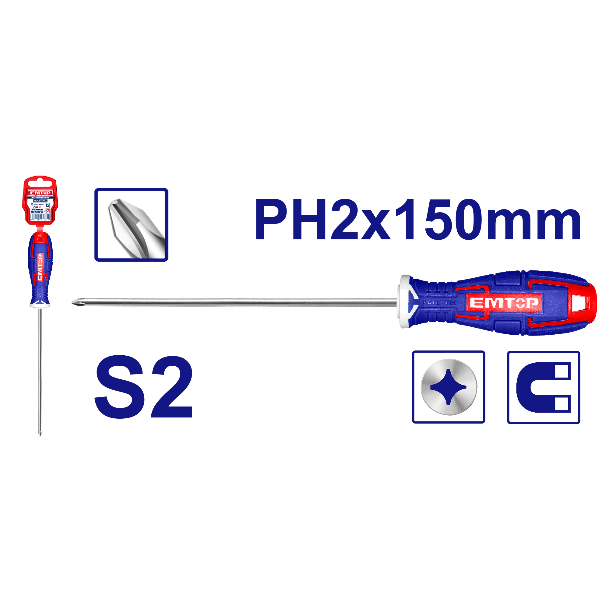 Destornillador en estrella PH2x150mm