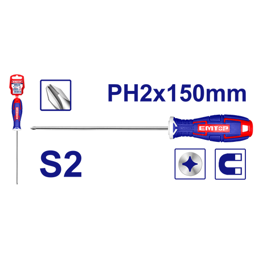 Destornillador en estrella PH2x150mm