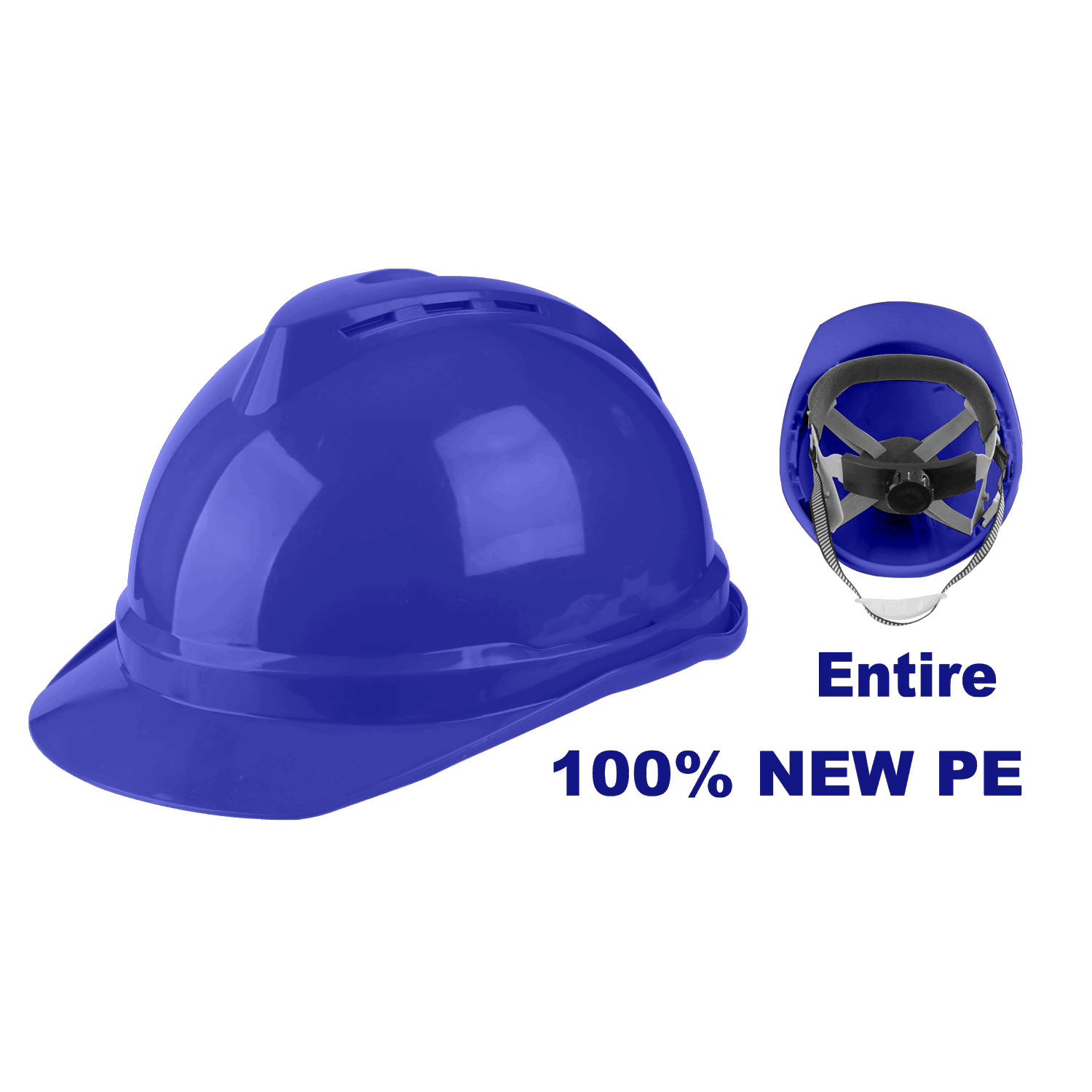 Casco de seguridad en color azul, con barbiquejo y tafilete – EMTOP ESHT0121