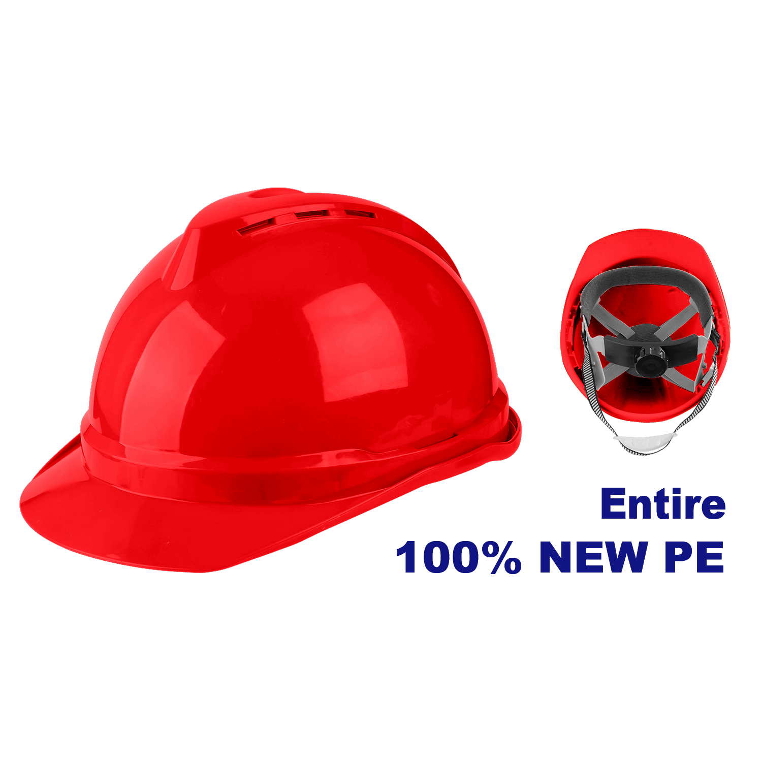 Casco de seguridad en color rojo, con barbiquejo y tafilete – EMTOP ESHT0321