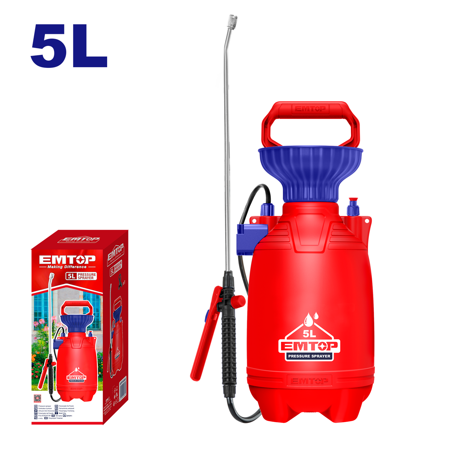 Bomba para fumigar con tanque de 5L Emtop ESPP30502