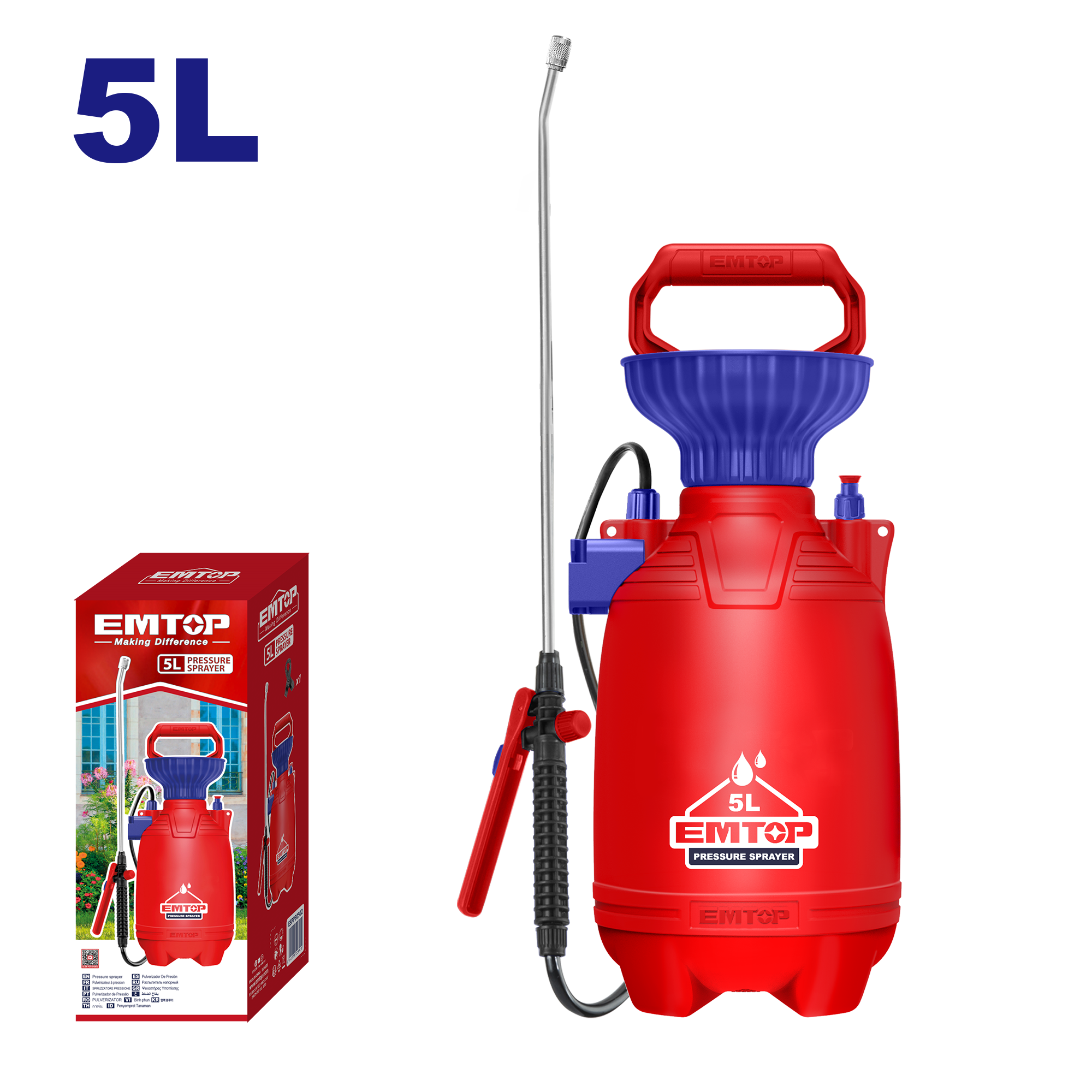 Bomba para fumigar con tanque de 5L Emtop ESPP30502