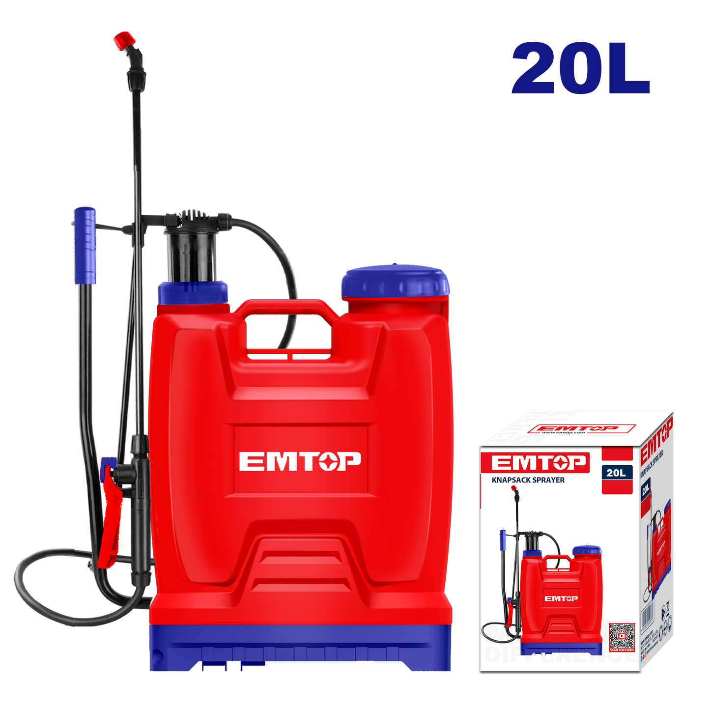 Pulverizador de mochila 20L Emtop ESPP42002