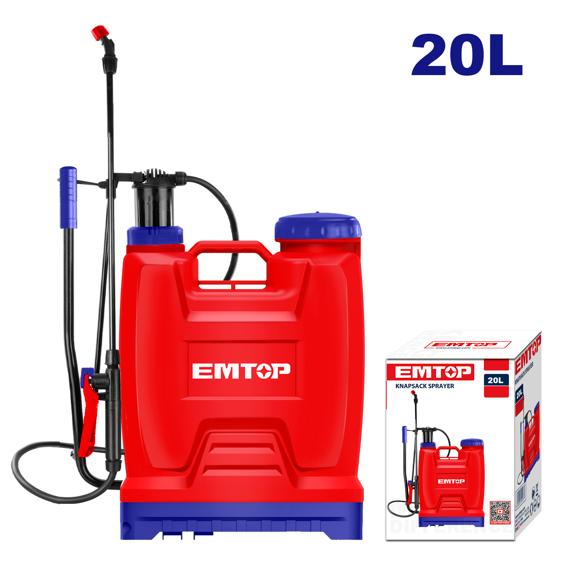 Pulverizador de mochila 20L Emtop ESPP42002
