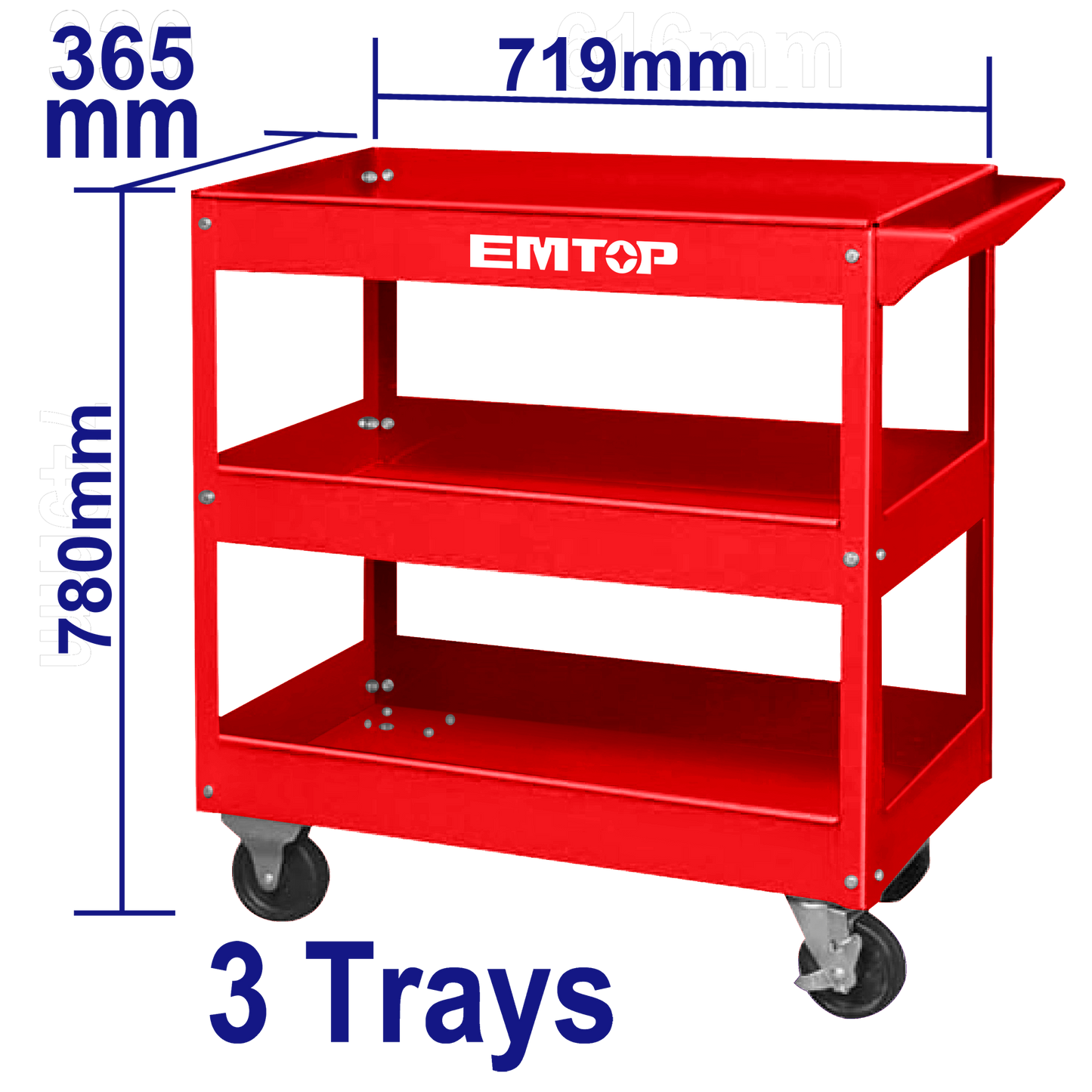 Carro de herramientas con 3 bandejas INDUSTRIAL Emtop ETCS0301