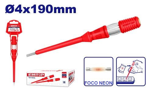 Detector de voltaje AC y destornillador plano EMTOP ETPL19001