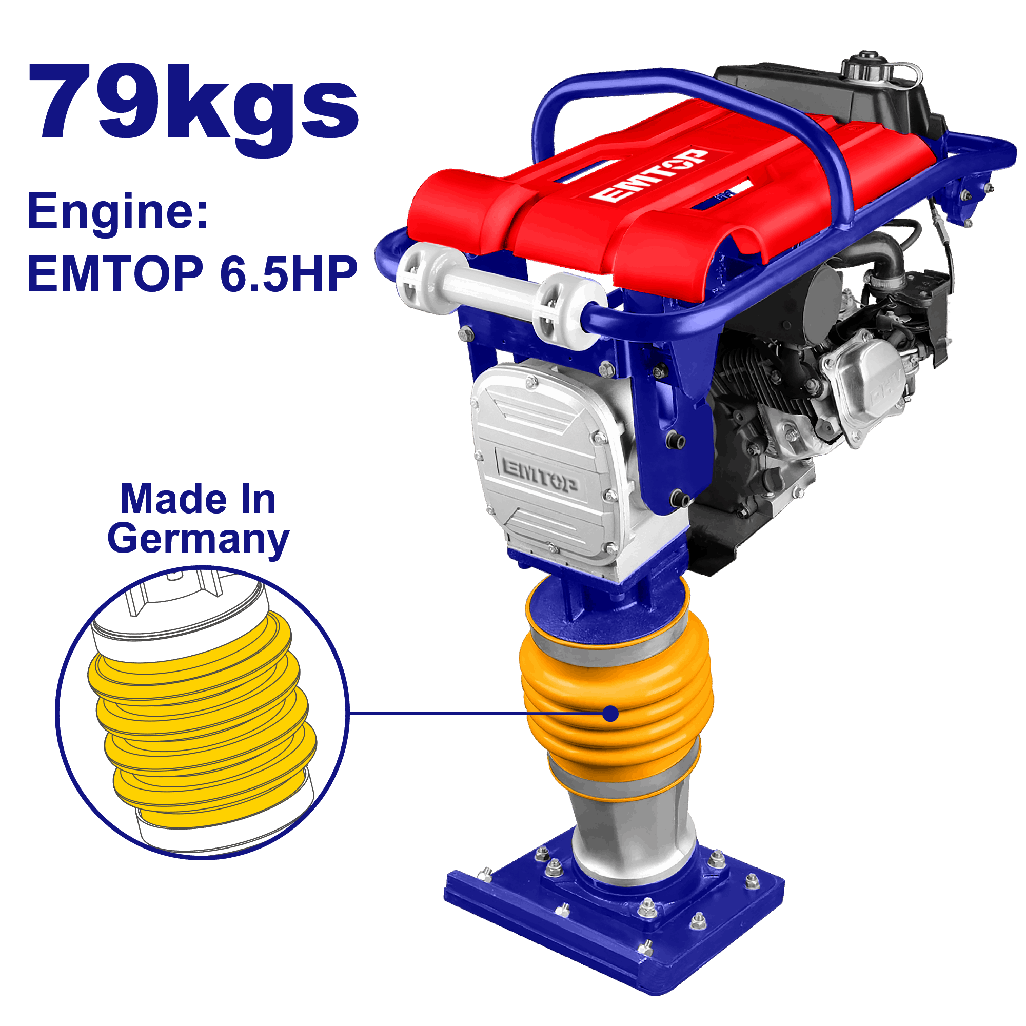 Apisonador tipo canguro gasolina con motor de 6.5HP