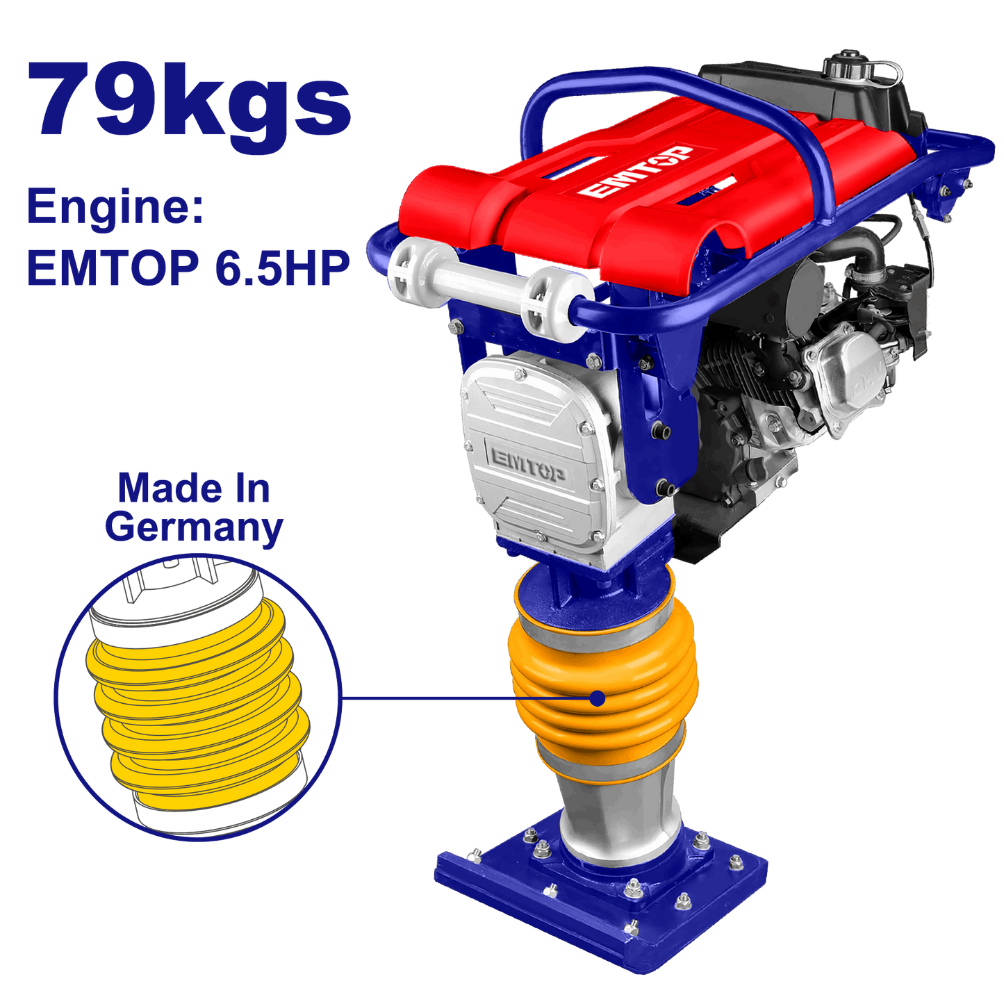 Apisonador tipo canguro gasolina con motor de 6.5HP