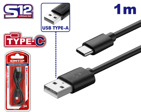 Cable para cargador USB-C de 1M de longitud Emtop EUCC01