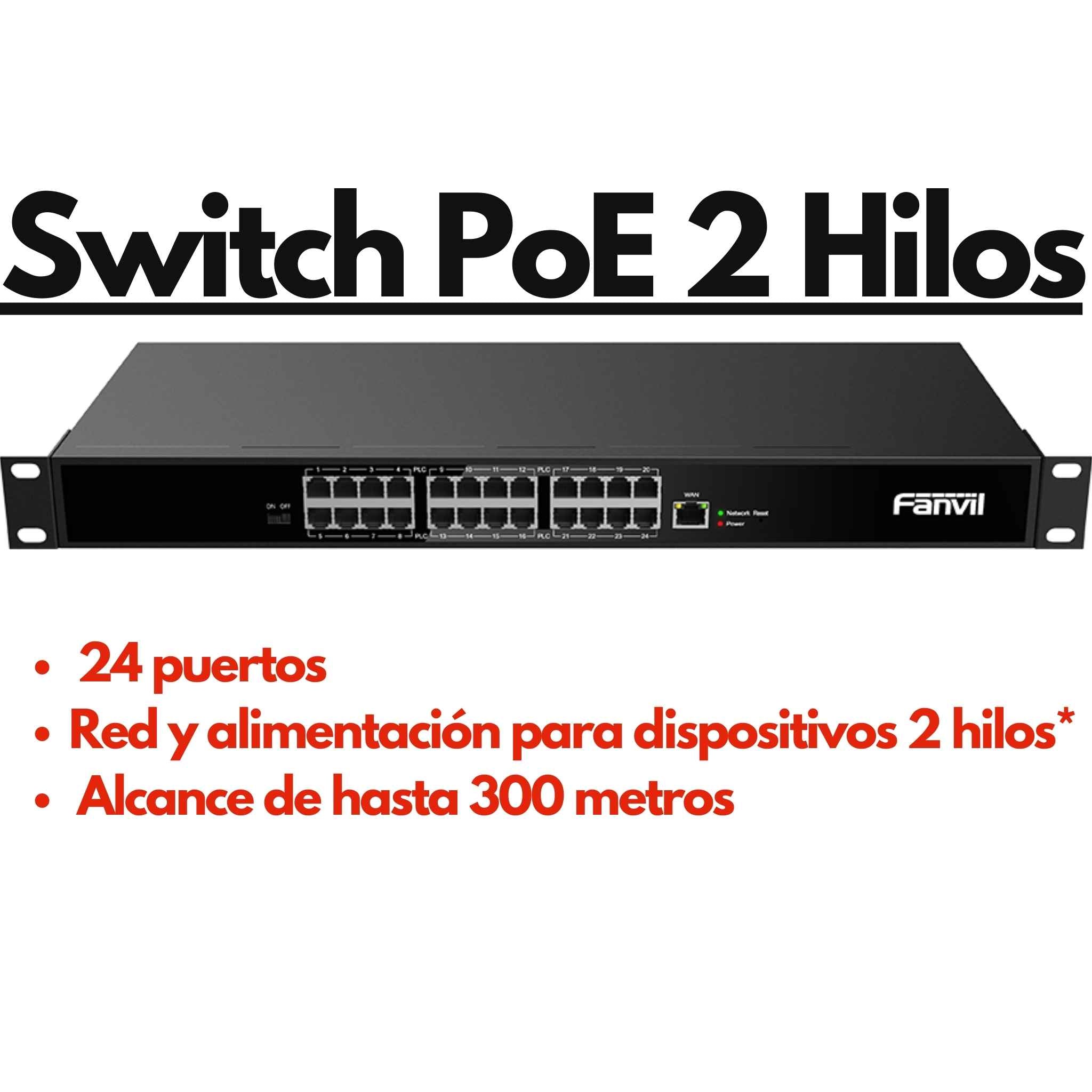 Switch Poe a 2 hilos 24 puertos Fanvil PN24