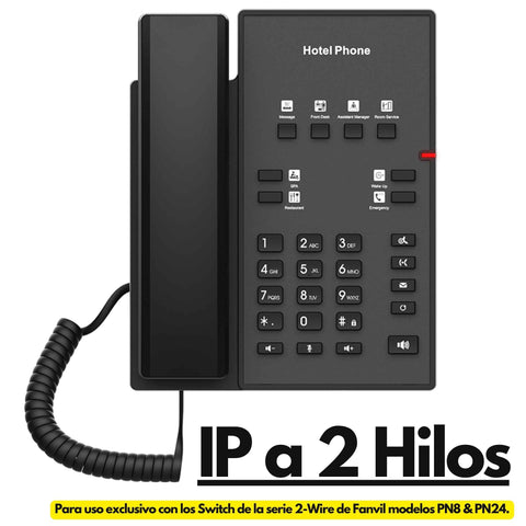 Teléfono IP hotelero a 2 hilos Fanvil H1-2wire