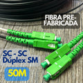 Fibra óptica pre-fabricada SC-SC dúplex monomodo de 50 metros