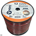 Cable para bocinas 12AWG chaqueta rojo y negro rollo con 500 pies HA12