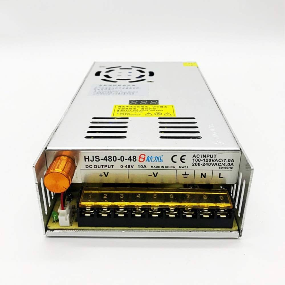 Fuente de poder conmutada ajustable 0-48VDC 10A HJS-480-0-48