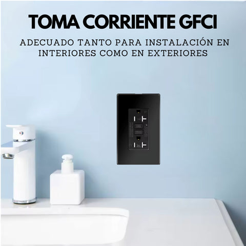 Toma corriente doble 15A GFCI