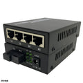 Kit convertidor de medios de fibra óptica Monomodo SC a 4 puertos ethernet