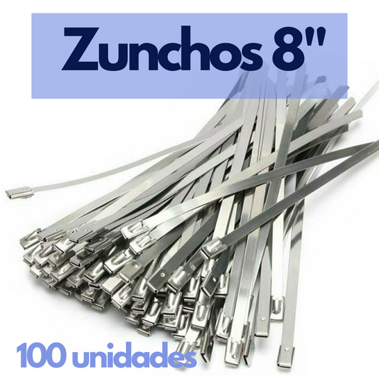 Zunchos metálicos de 8” en paquete de 100 Kuwes KSBL-201S