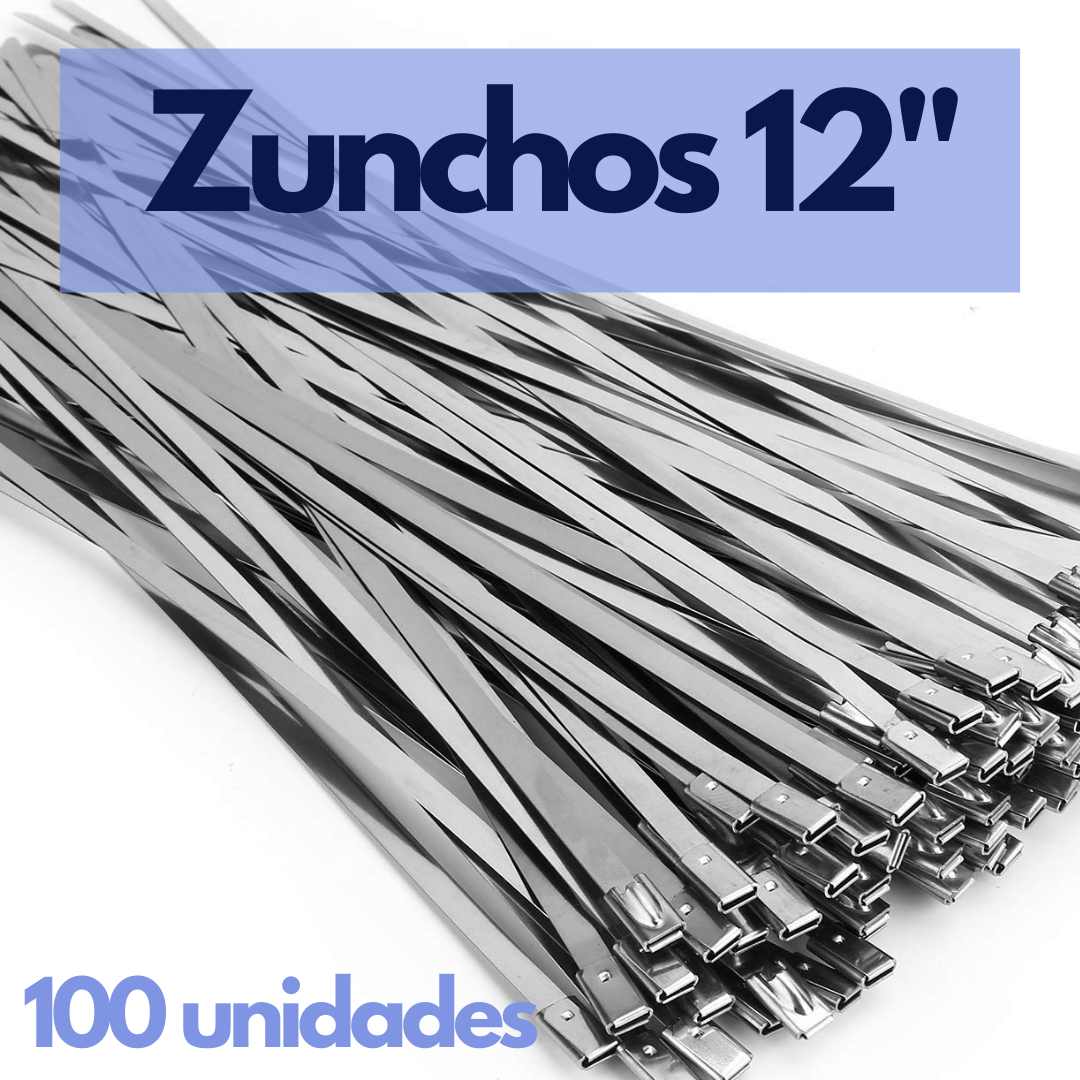 Zunchos metálicos de 12” en paquete de 100 Kuwes KSBL-300M